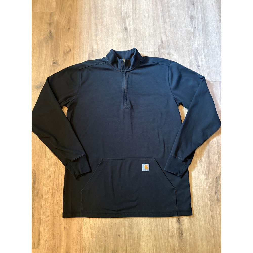 Carhartt Quarter Zip Pullover Large Tall Black Relaxed Fit Workwear Gorpcore